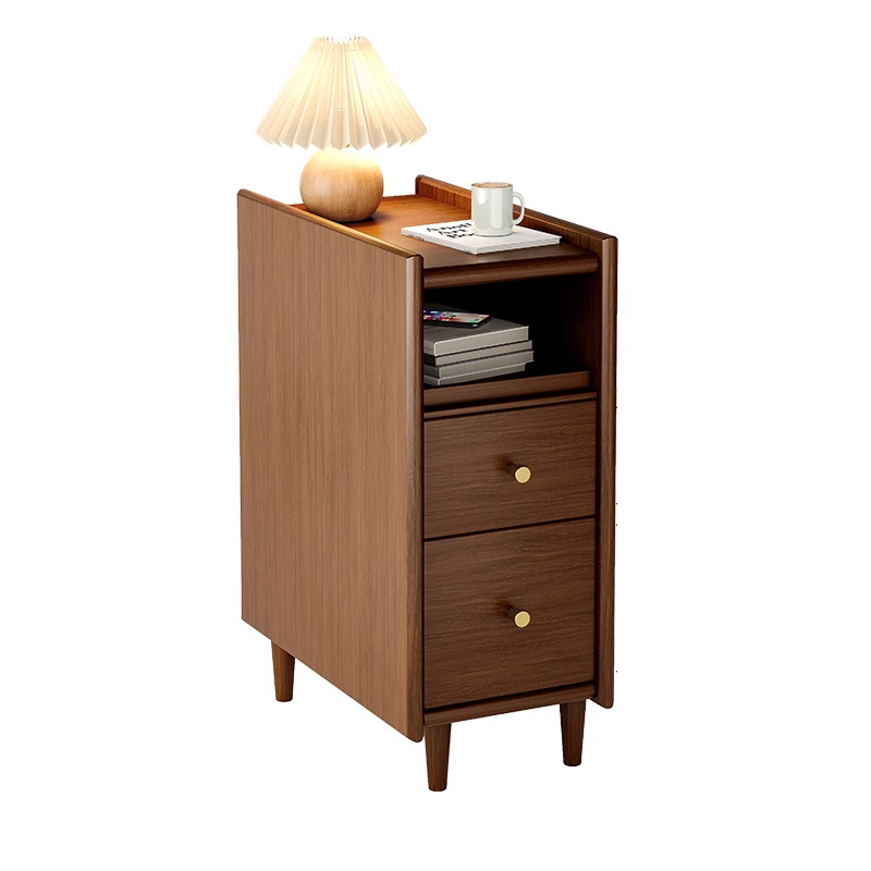 Mesita de noche de madera maciza pequeña sala de estar ultra estrecha dormitorio estante lateral de la cama mesa lateral pequeña de la cabecera 20cm contra la pared gabinete de almacenamiento