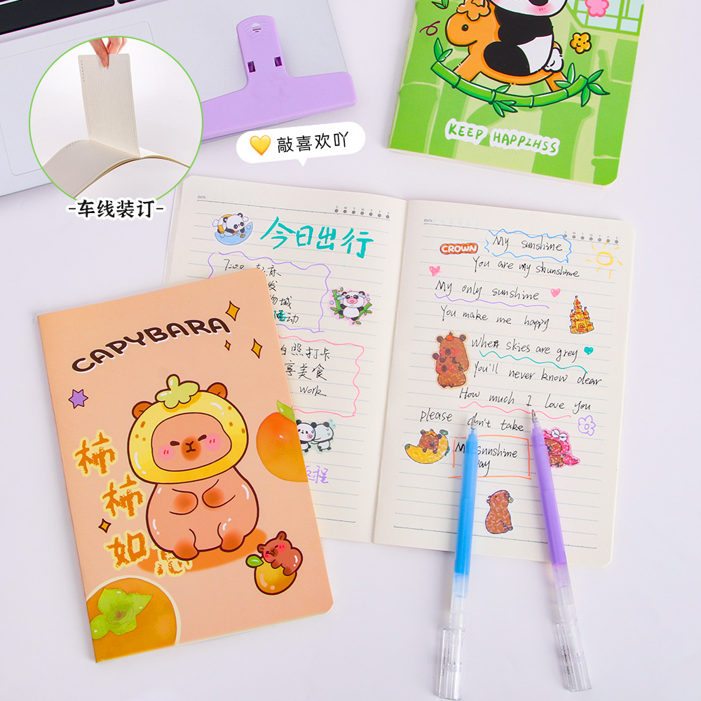 Creativo dibujos animados A5 libro de línea de estudiantes papelería suave copiar diario engrosado línea horizontal cuaderno pequeño regalo al por mayor