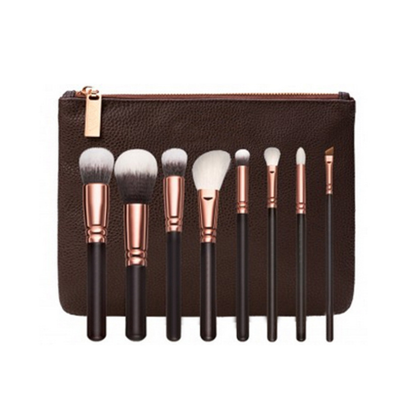 15 oro rosa marrón Rosa maquillaje cepillo traje profesional belleza herramienta conjunto cepillo suave pelo no duele la cara