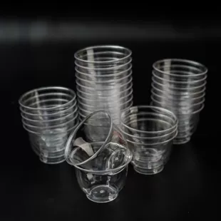 Одноразовые стаканы для чая твёрдый пластик прозрачные