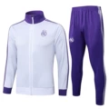 A873 #   2425 long pull real madrid white retro version (purple collar)-real madrid