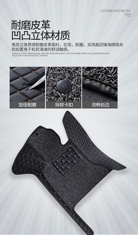 Car Wire Ring Floor Mats Single Piece Car Interior Main Driver and Passenger Rear Carpet Type Car Mats Special Car Models