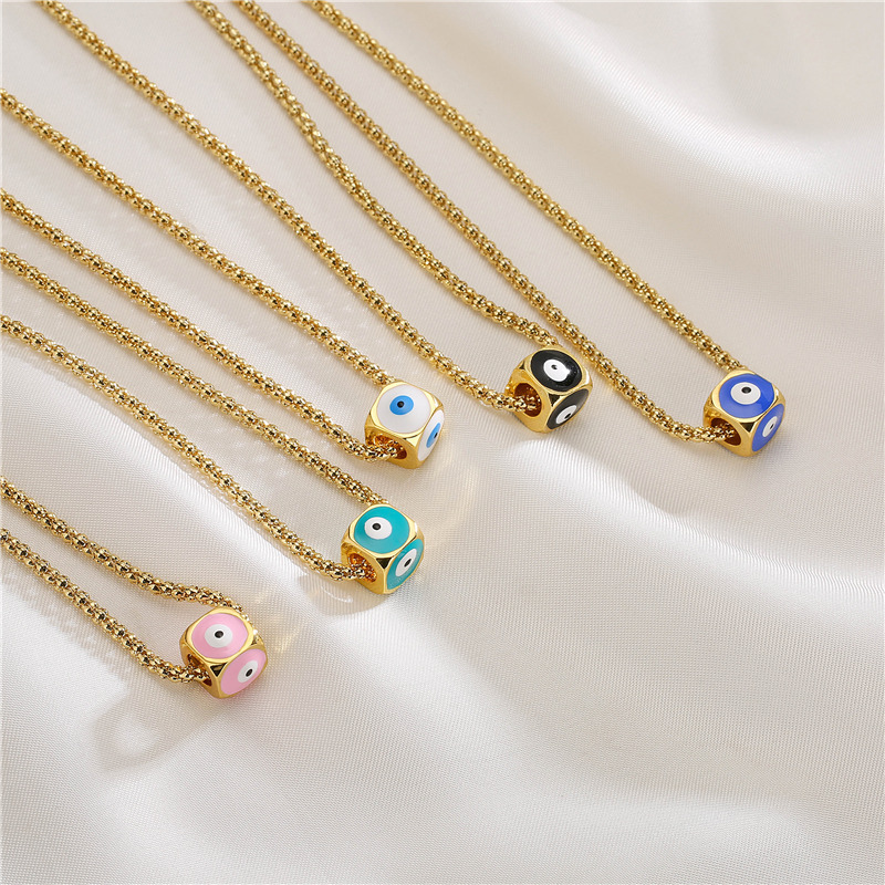 Fashion Devilu0027S Eye Copper Enamel Plating Pendant Necklace 1 Piece