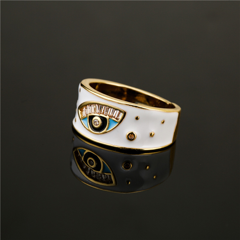 Fashion Color Oil Dripping Devil's Eye Adjustable Ring display picture 4