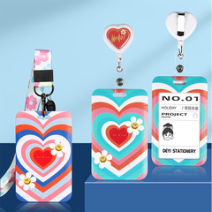創意個性工作證卡套帶胸卡夾門禁刷卡可定 制UV印刷圖案logo工牌
