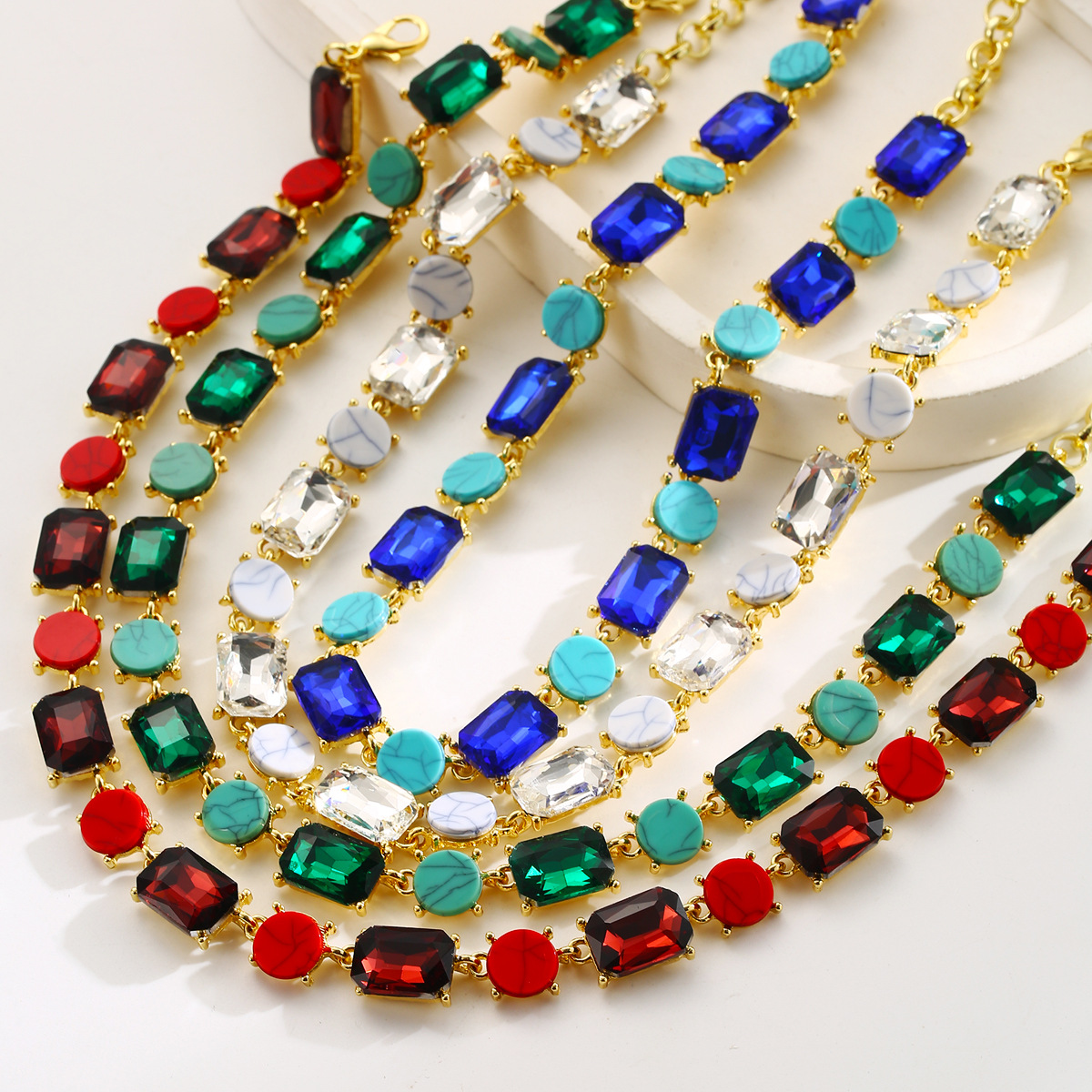 Oversized Statement Necklace For Women, Geometric Collarbone Chain_voghion.com