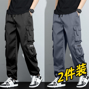 Thin New Overalls Summer Loose All-match plus size Pocket Fashionable Wear-resistant Work Pants Leg-toe Casual Pants