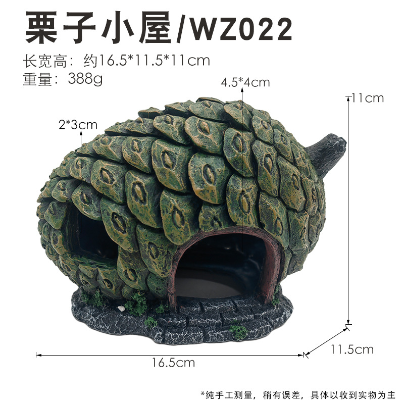 Lindo mundo de cuento de hadas estilo cangrejo ermitaño refugio casa caja de alimentación decoración paisajismo resina protección del medio ambiente dibujos animados anime castaña