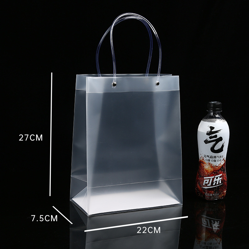 Spot pp bolso de mano transparente bolsa de regalo de plástico de pvc esmerilado bolsa de regalo de mano de boda logotipo personalizado a granel image 15