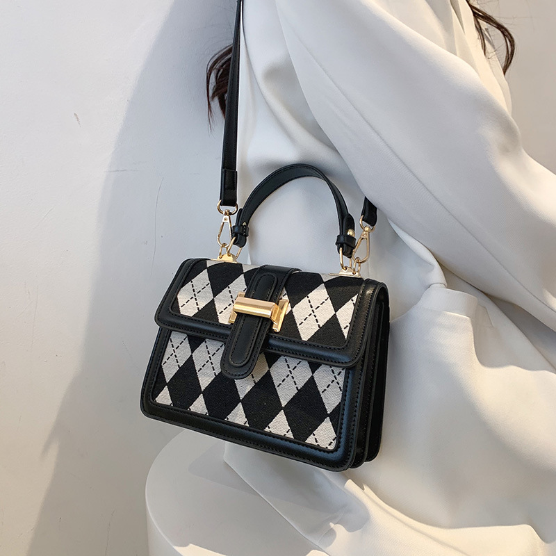 Bags For Women 2024 Spring New Trendy High-end Fashion Versatile Plaid Crossbody Bag Popular Fashion Single Shoulder Small Square Bag_voghion.com