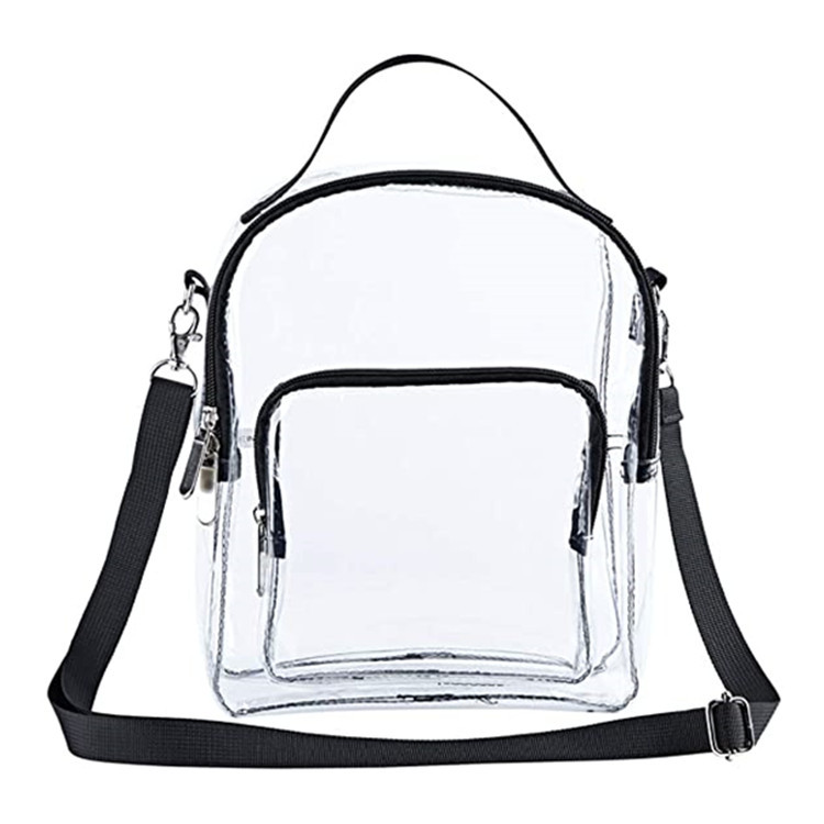 315g Weight Zipper Closure Type Crossbody Bag Bags Type Women's Pvc Solid Color Streetwear Transparent Square Zipper Crossbody Bag
