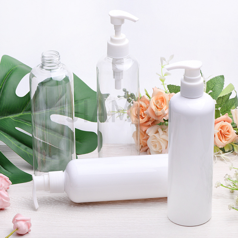 350ml毫升圆肩瓶配24口l09螺旋泵乳液沐浴液乳液精华分装空瓶批发