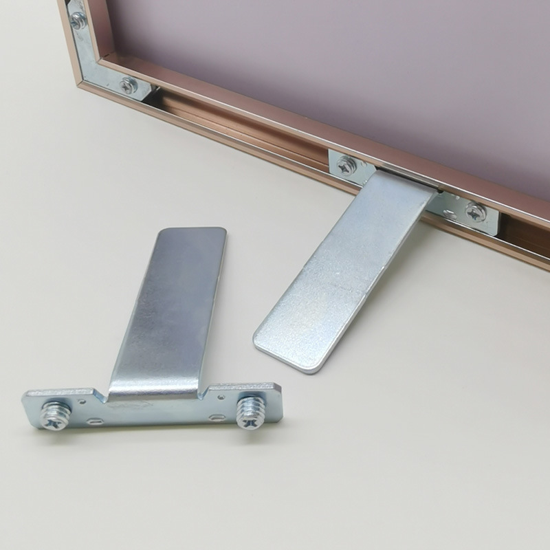 铝合金相框支架桌面摆台T型支撑脚卡槽式铁棒支架紧固金属配件