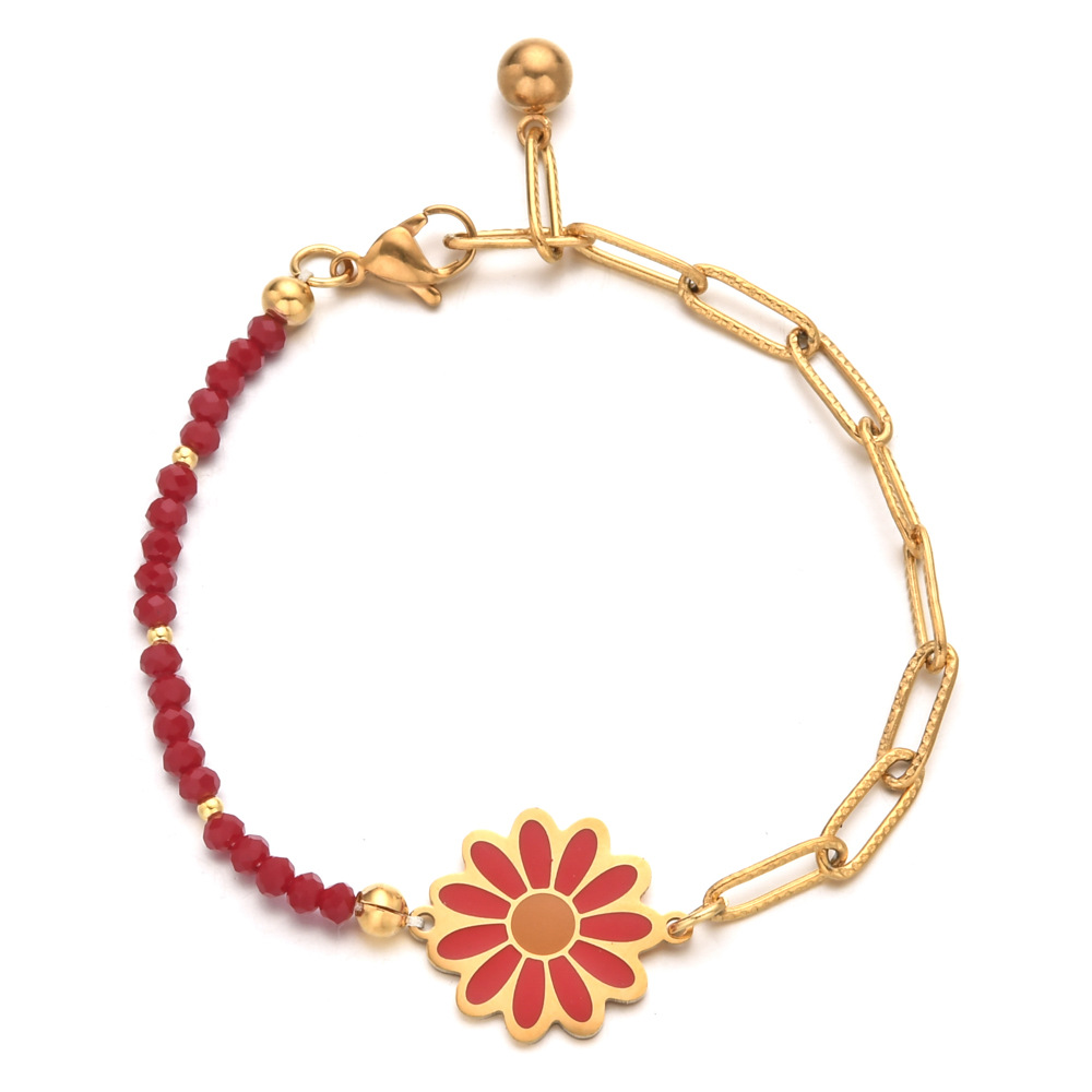 Women's Gender Bohemian Flower Stainless Steel Bracelets