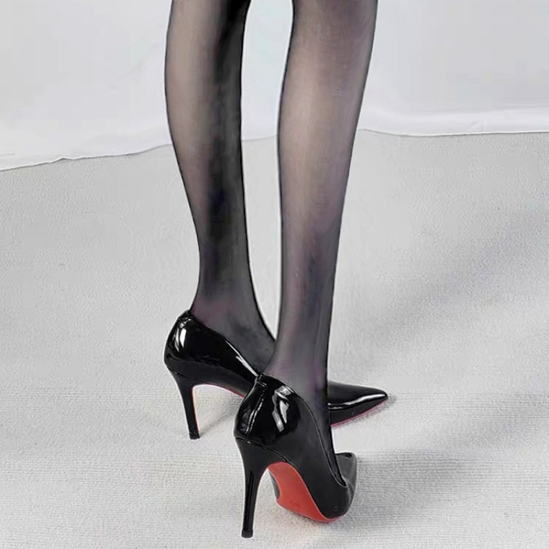 セクシーな赤底ハイヒール女性プロフェッショナルスティレットヒール新年春黒パテントレザーサイド中空ポインテッドトゥ社交界の女性|undefined