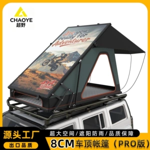 Ultra-thin 8cm hard-top aluminum alloy car tent with triangular raised design for outdoor camping