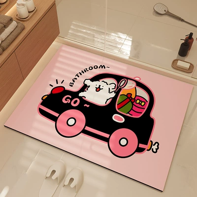 Avtomobil döşəmə paspasları — Toilet Door Wear-Resistant Floor Mat - car-puppy-4060cm-diatom-mud