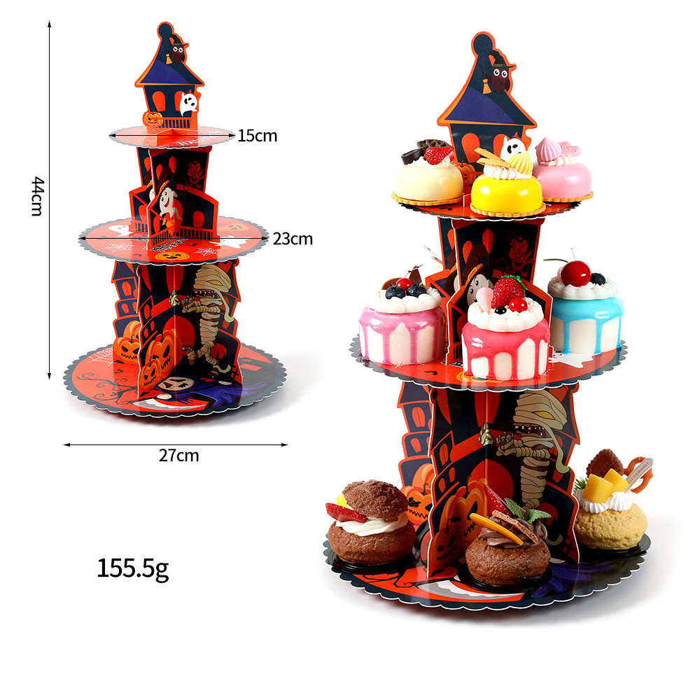 Soporte para pasteles de Navidad Soporte para postres Adornos creativos Soporte para pasteles de Halloween Soporte para bocadillos Soporte para postres