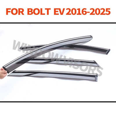 Suitable for cross-border Rain shield - chevrolet-bolt-evmk1-2016-2025pc3d-stainless-steel-bright-trimrain-deflectors-4-piece-set