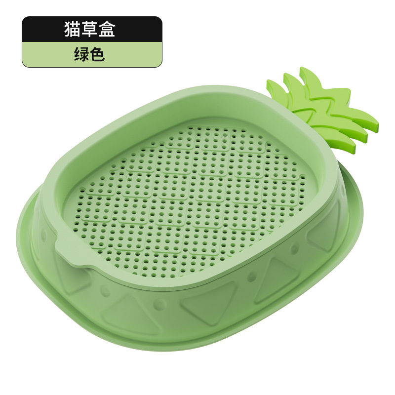 Caja de hierba de gato de piña original sin suelo diseño de capas hidropónicas para promover la digestión y el cultivo de la caja de hierba de gato