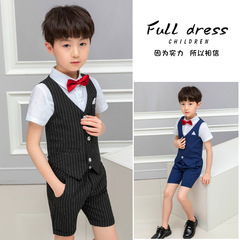 2023 Summer Children's Clothing Dropshipping Set for Boys: Suit Vest Three-Piece Set Children's Dress for the Dragon Boat Festival