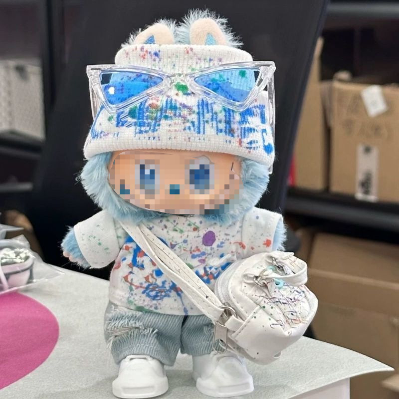 一二三代通穿labubu衣服涂鸦风套装娃衣站姿坐坐派对衣服|undefined