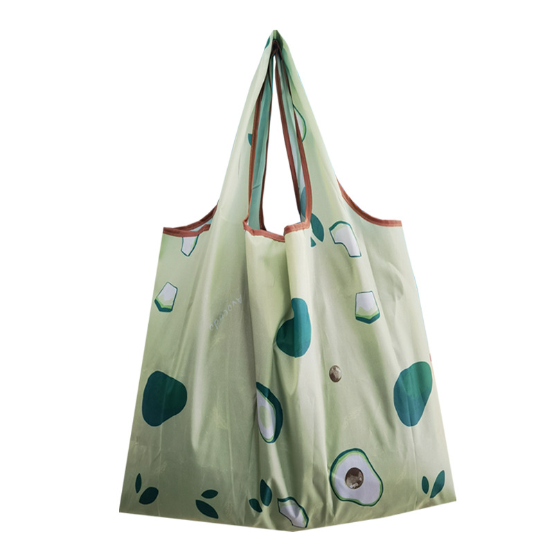 Bolso de compras de supermercado mediano de dibujos animados bolso verde bolso de moda bolso de compras plegable Portátil Bolsa de nylon impermeable image 55