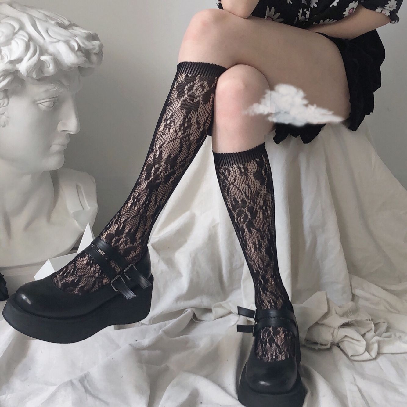 30g Weight Sock Classification Cotton, Polyester Cotton Fabric Type A Pair Quantity Street Occasion Breathable, Invisible Function Stripe Pattern Summer, Spring Season Women'S Gender Mesh Design Sweet Style Women's Sweet Stripe Cotton Polyester Cotton Mesh Crew Socks A Pair