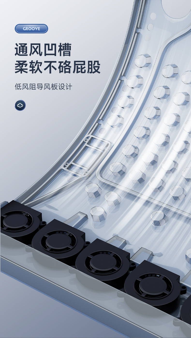 Summer car ventilation seat cushion refrigeration seat cushion summer cold air ventilation heat dissipation cool cushion truck back strap fan