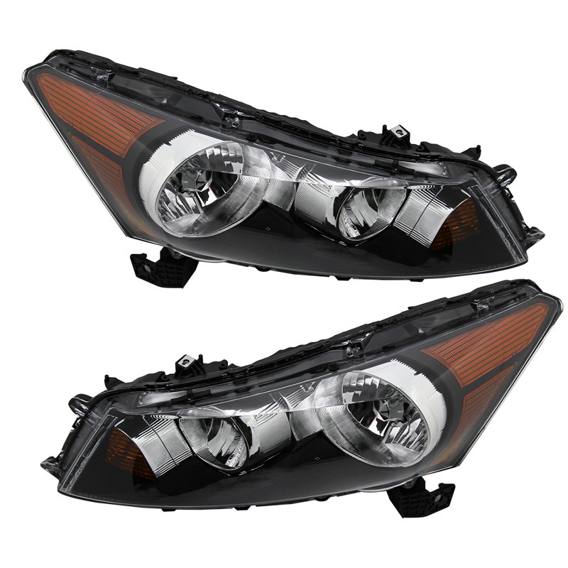 Faros Delanteros Negros Semi-Ensamblados Originales para Honda Accord Versión Estadounidense, Años 08-12