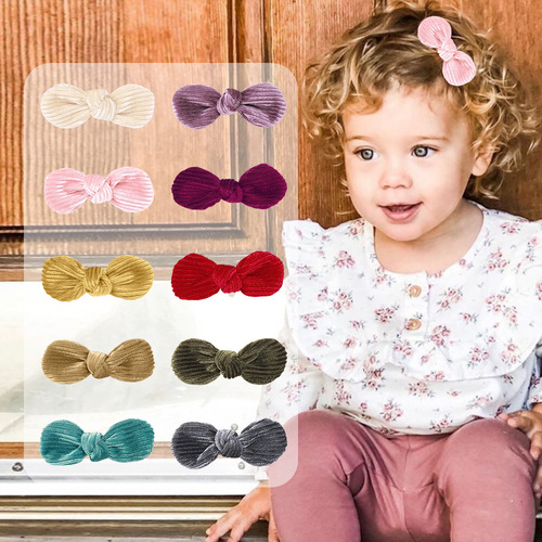 Corduroy fabric hair clip 20605 creative sweet baby bangs clip solid color small ear clip