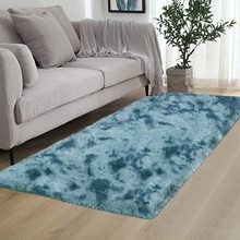 跨境模糊抽象图案地毯扎染渐变地毯地垫卧室长毛地垫家居装饰地毯