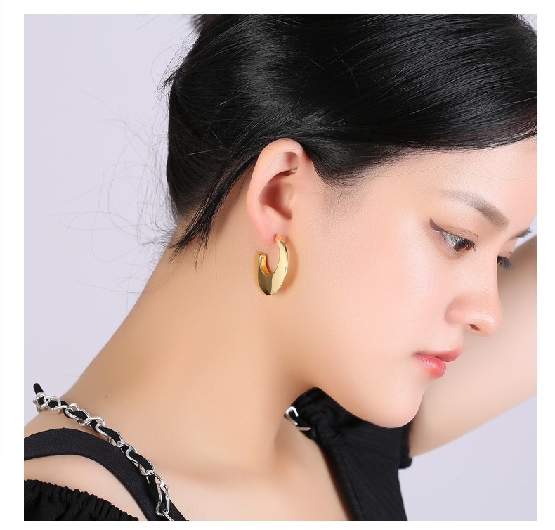 Mode Rond Le Cuivre Placage Des Boucles D'oreilles 1 Paire display picture 5