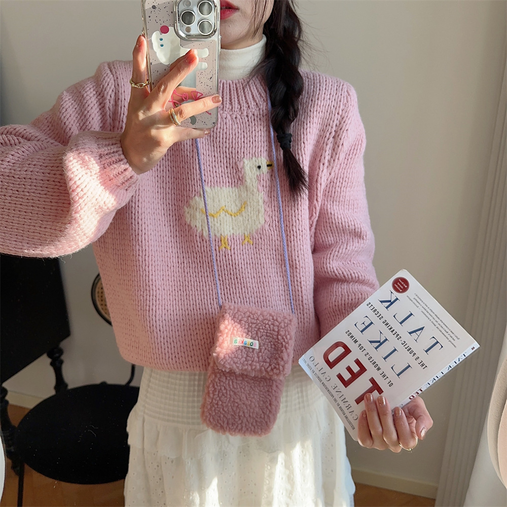 312183 Flip nuevo bolso del teléfono móvil de la felpa crossbody femenino mini teléfono móvil pequeño bolso para caminar bolso del teléfono móvil