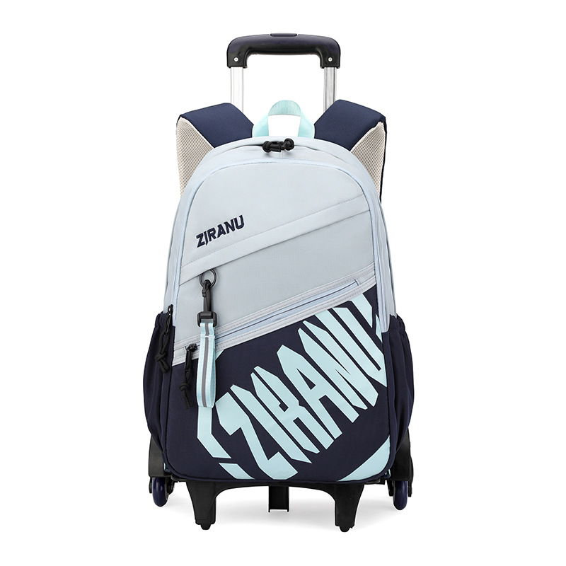 Mochila de pescado natural para niños de grado 3 - 6 con ruedas para subir escaleras, mochila de secundaria secundaria