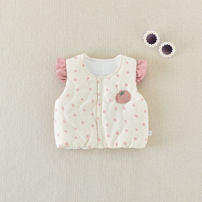Baby Vest, Autumn/Winter Style, Quilted, New, Stylish Polka Dot Cardigan/Tank Top for Boys and Girls
