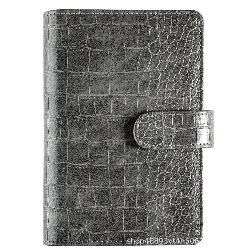 Cross-border A6 patrón de cocodrilo macaron de cuero de la PU de hojas sueltas libro de presupuesto de ahorro en efectivo Diario Libro en stock cuaderno