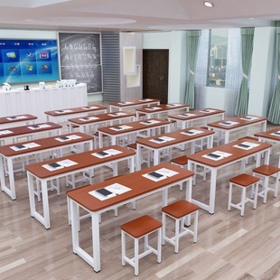 Training Table Manufacturer Direct Sales Long Table Single and Double Desks and Chairs for Primary and Secondary School Students Cram School Tutoring Training Class Desks