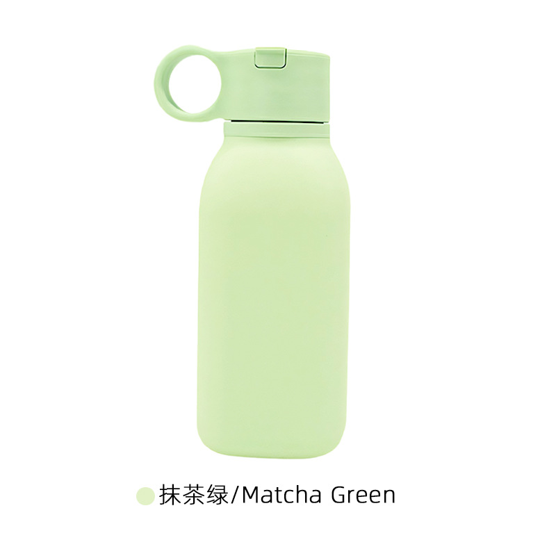 Taza de agua transfronteriza portátil de silicona americana, botella de agua deportiva resistente a altas temperaturas de grado alimenticio, taza de agua esmerilada para automóvil a prueba de caídas al aire libre