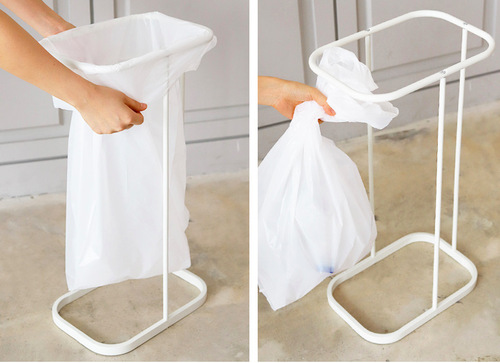 Wholesale export to Japan simple extra large clamshell garbage rack hotel home iron garbage holder dry and wet classification