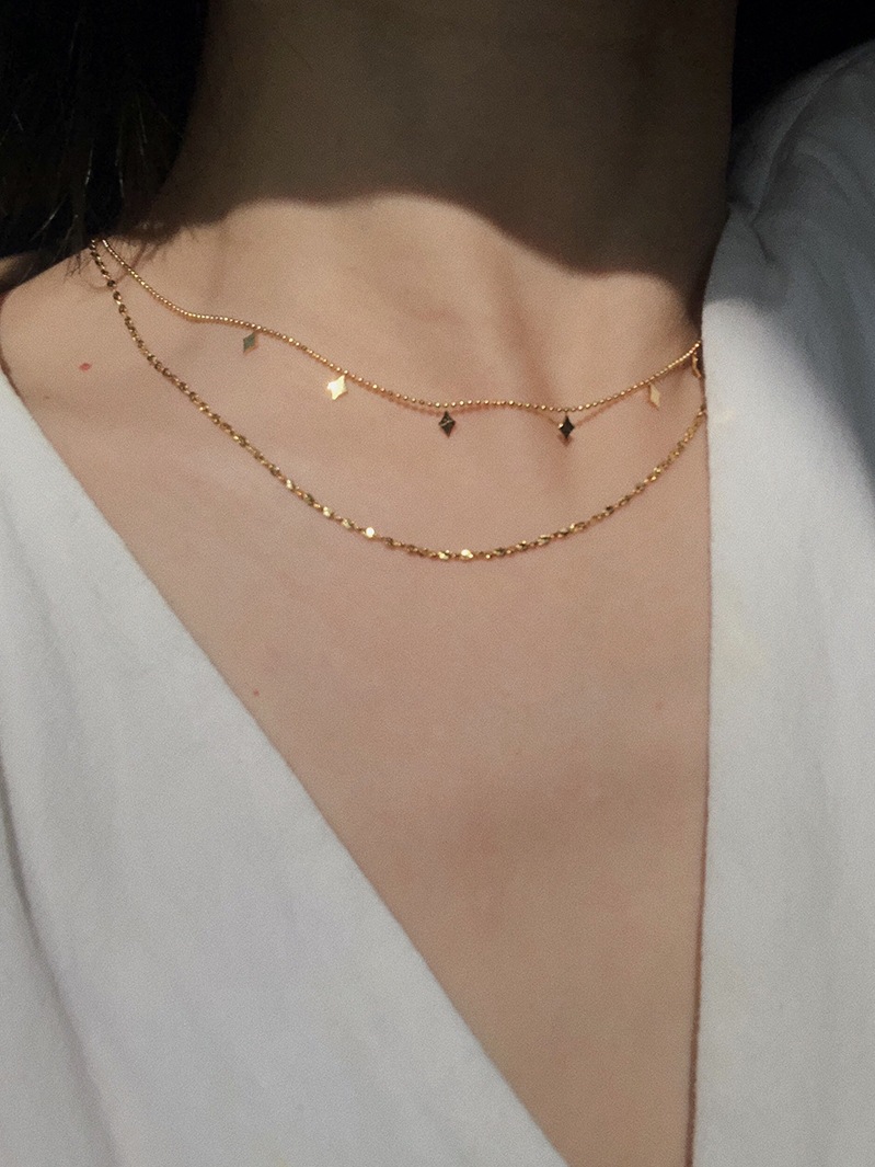 Women'S Gender Simple Style Star Titanium Steel Plating Layered Necklaces 1 Piece