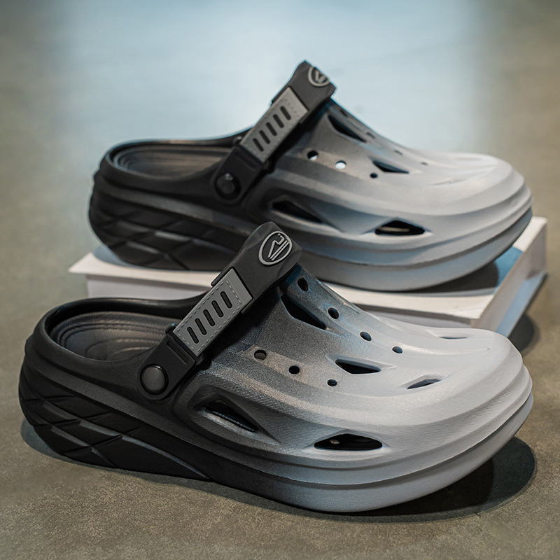 Zapatos con agujeros para hombres y mujeres nuevo estilo de alta gama verano al aire libre Baotou antideslizante EVA pisando mierda sandalias y zapatillas para adolescentes