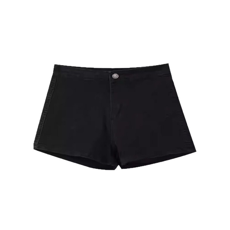 女性が外で履くための黒のショートパンツ、2025年夏の新しいハイウエストホットガールタイトジーンズ、ヒップカバーショートホットパンツ|undefined