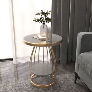 Side Table, Light Luxury Living Room, Slate Corner Table, Small Coffee Table, Modern Simple Nordic Marble Iron Art Sofa Side Cabinet Side Table