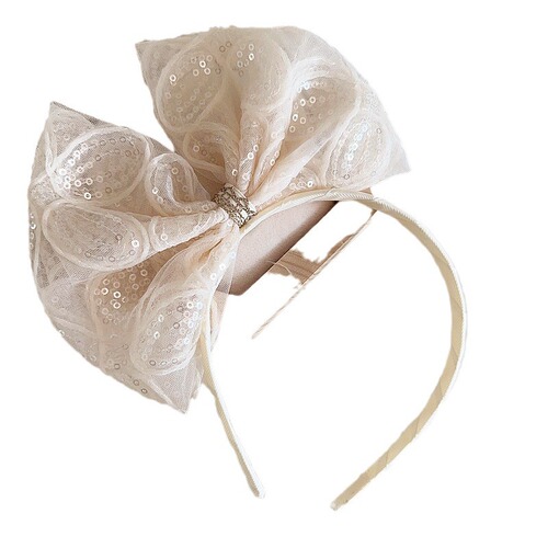 New sweet super fairy petals sequin mesh mesh diamond crown bow children's hair hoop head buckle clip hair accessories