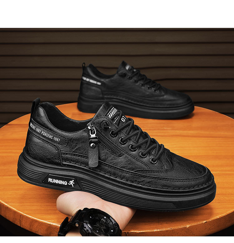 2024 Summer New Men's Board Zipper Style Student Little White Lightweight, Comfortable, Wear Resistant Casual Shoes_voghion.com