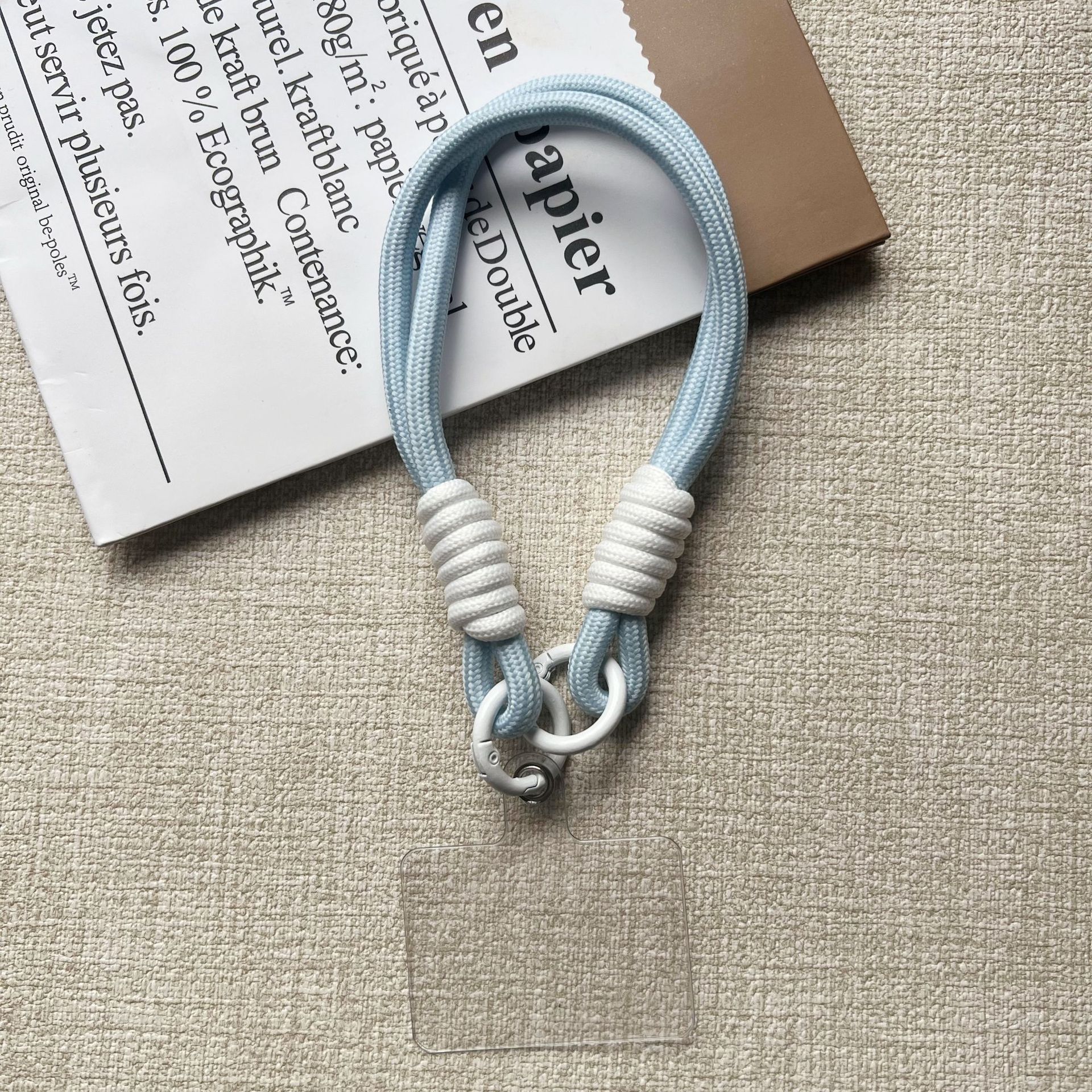 더블링 [팔찌-짙은 파란색과 흰색] + 투명 사각 스페이서