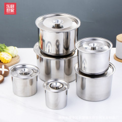 Thickened Spice Basin Stainless Steel Pot for Hotel with Lid, Multifunctional 304 Taste Cup for Kitchen