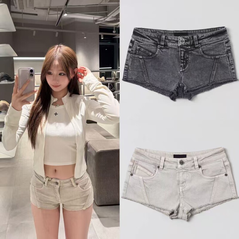 S K Annihilation Retro Low-Waist Denim Shorts Cotton Summer Ultra-Short Shorts for Women Hot Girls