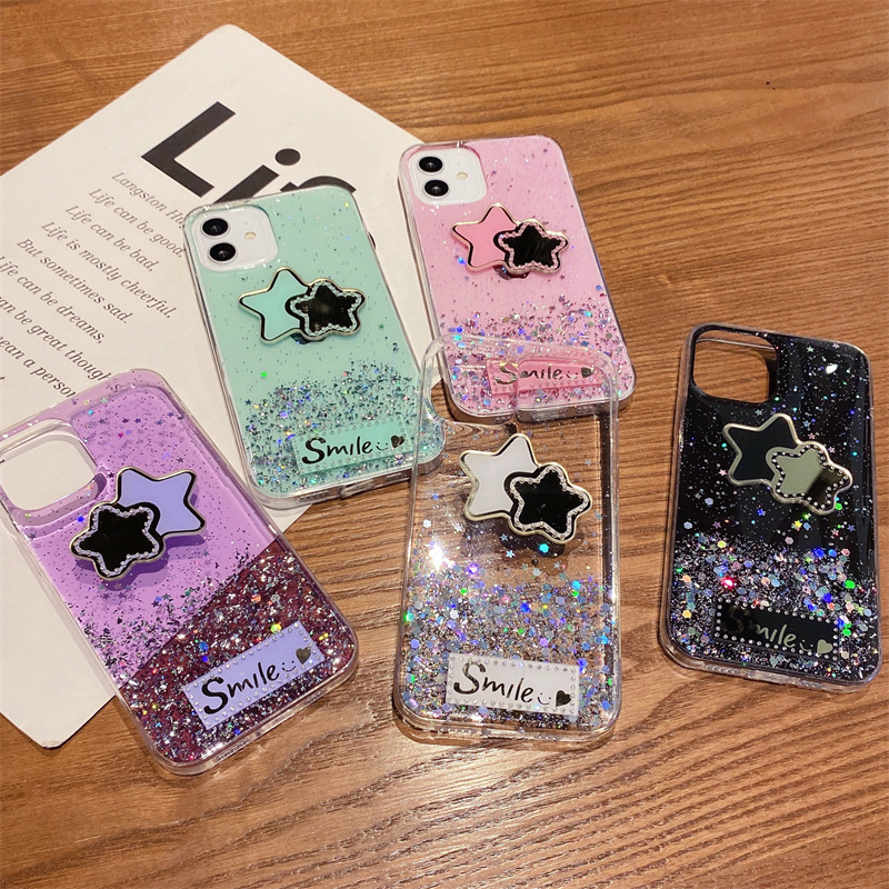 Three-Dimensional Star 13 Glitter 14P Glue 15 Soft Shell Suitable for Xsmax Apple 16Promax Mobile Phone Case 8Plus